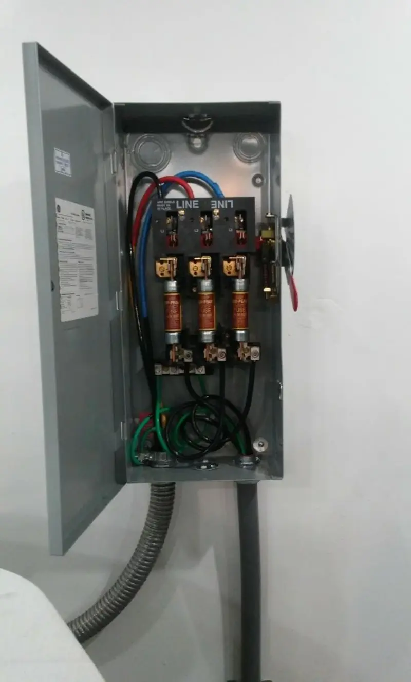 Three-phase disconnect switch installed for Smoke Detector Installation in Rapid City